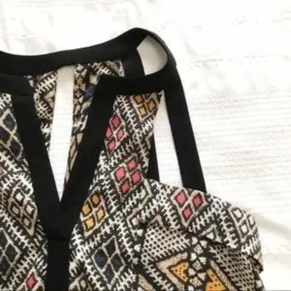 BCBGMaxAzria  BLACK STRAPS ASYMMETRICAL FLOWY CUT OUT TANK TOP - Picture 7 of 14